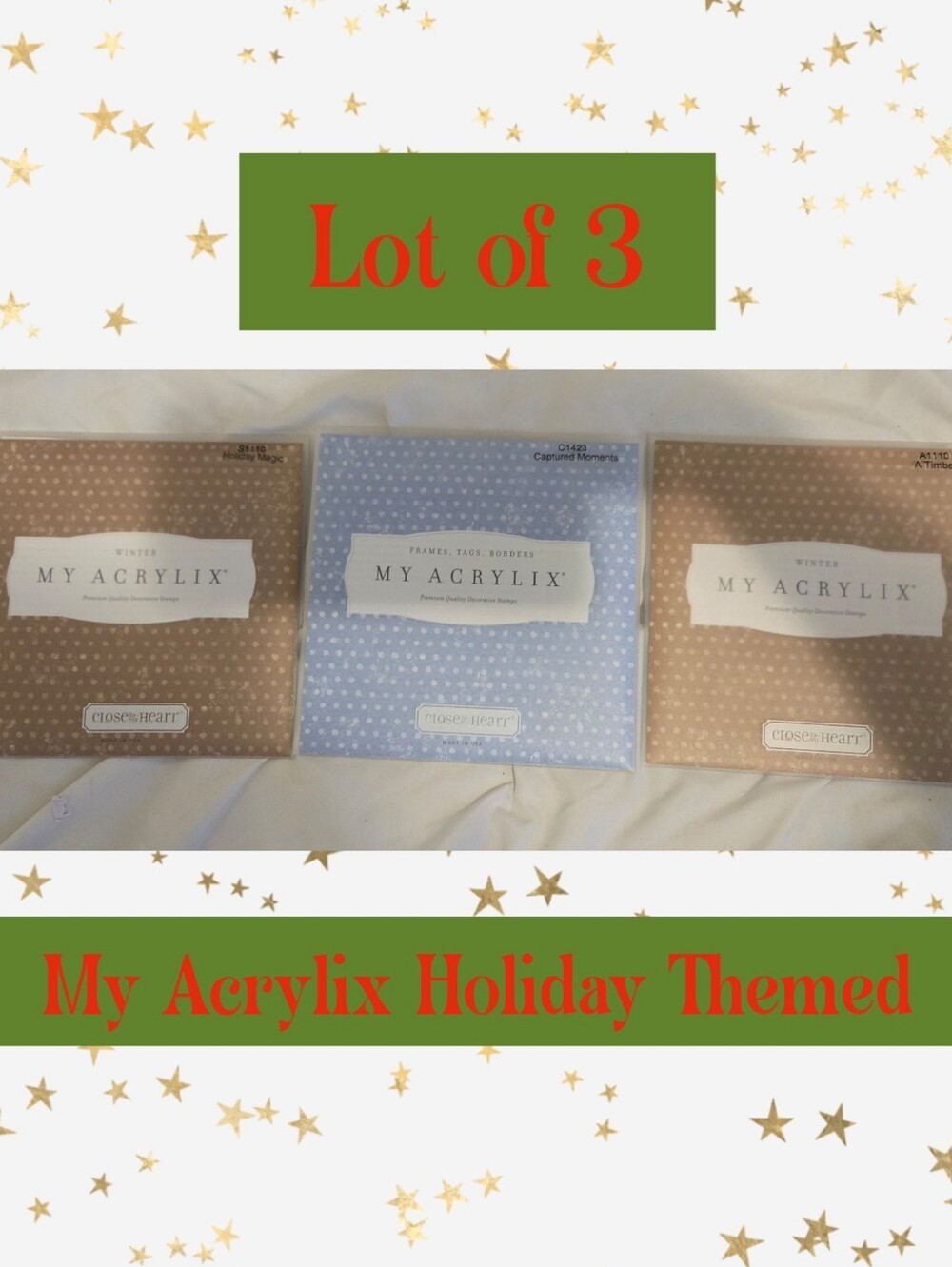 My Acrylix Holiday Stamp Set Lot of 3